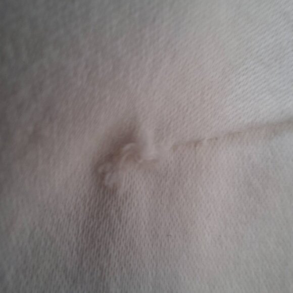 Vintage Soft White Babydoll Peplum Utility Jacket Sz L Cotton Cozy Casual - Picture 7 of 8